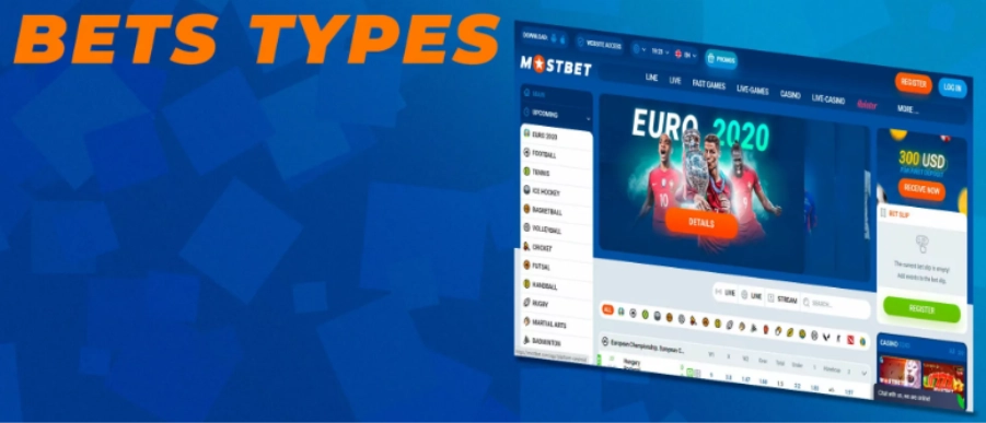 Types of bets and online bets in MostBet